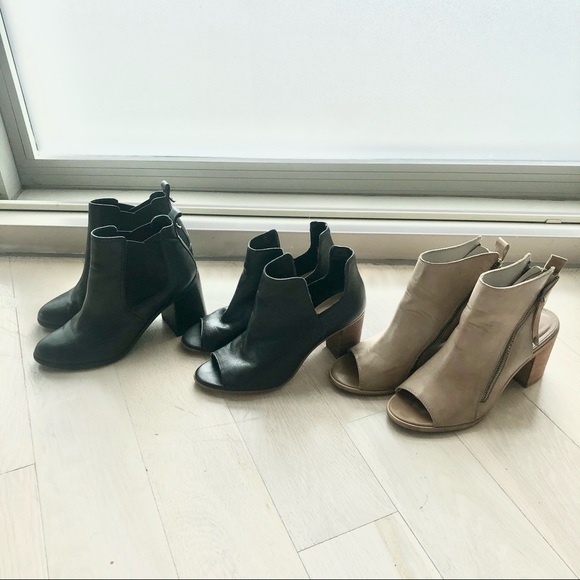 Akira Nude Open Toe Booties with Zippers - Picture 10 of 10